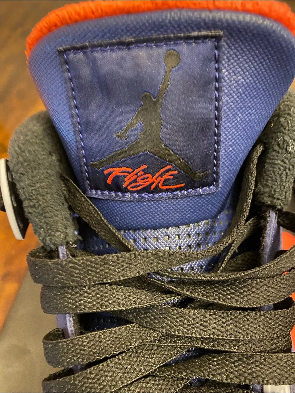 Jordan Men’s Sneakers in Navy Blue with Orange Trim